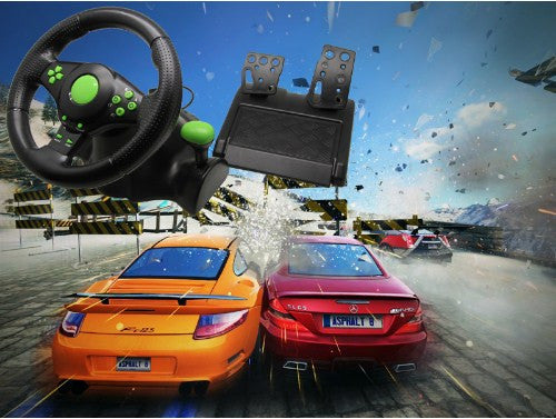 Wired USB Vibration Feedback Steering Wheel